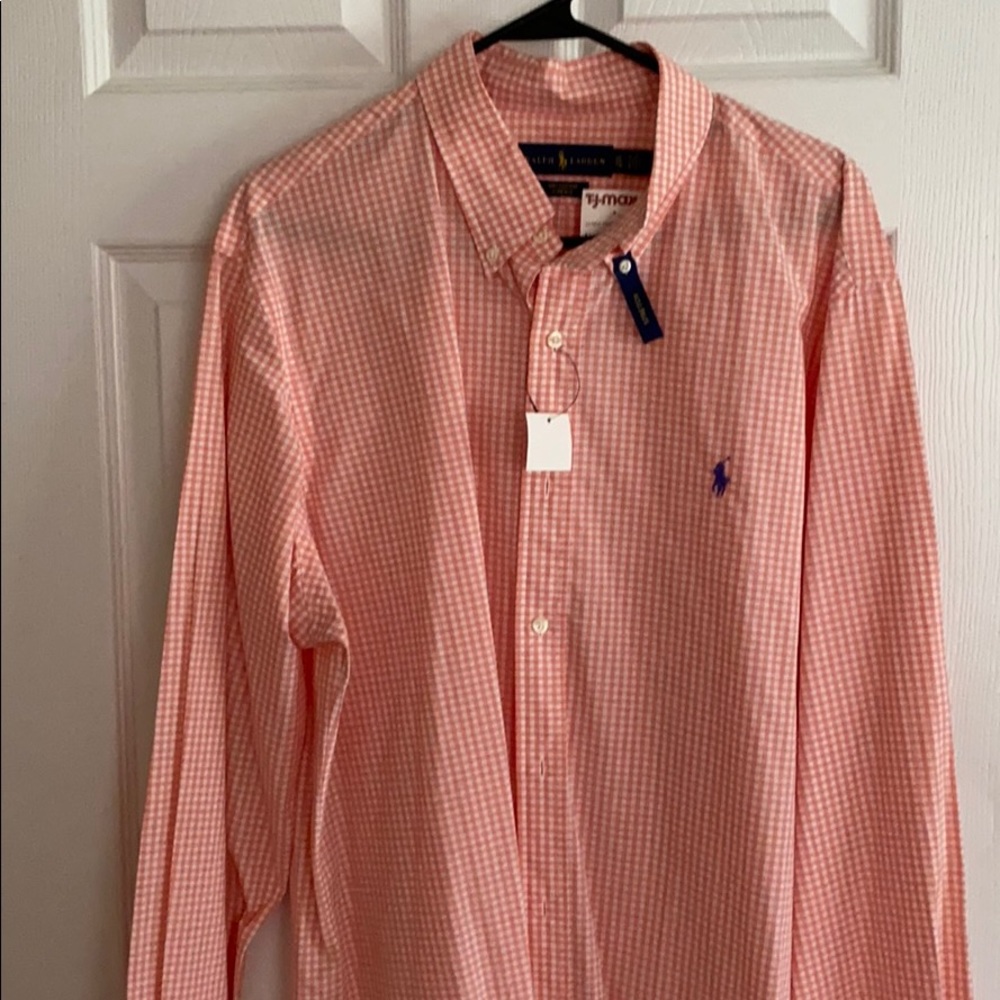 Orange and white polo